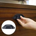 thumbnail image 3 of Stylish Cup Pulls For Dresser And Kitchen Cabinet, Shell-Shaped Design Drawer Handles With Black Finish, Brand New High-Quality Hardware (20 Pack), 3 of 5