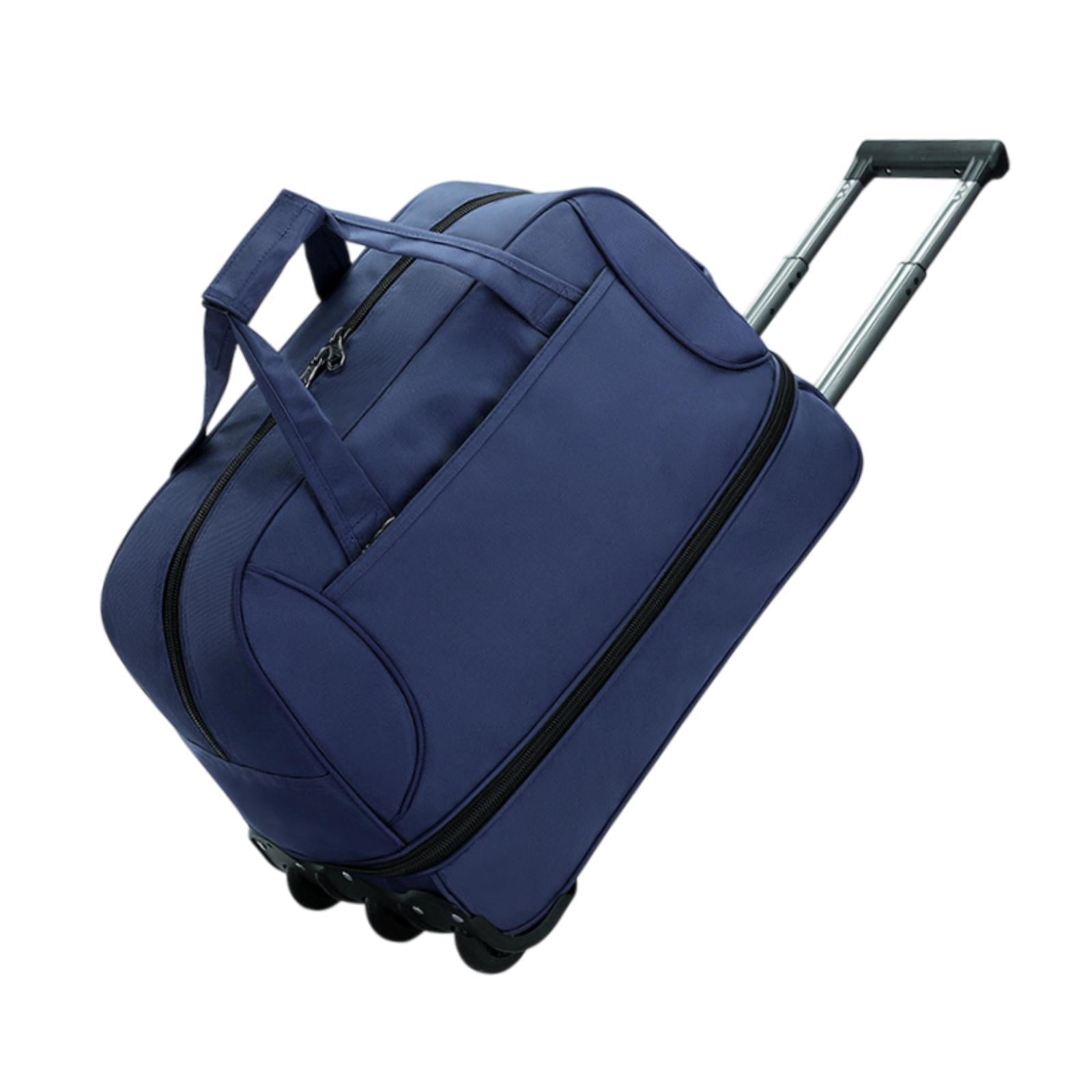 Wzmzjy Rolling Duffel Bag with Wheels Handbag Multifunctional Large Capacity Storage Blue
