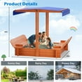 thumbnail image 6 of Yexmas 48" Wooden Sandbox with Lid, Outdoor Large Kids Sandbox with Seat,for Yard Lawn Garden, 6 of 9