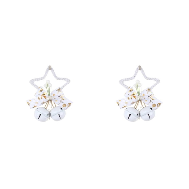 Matsuzay Colgante de Navidad campana de estrella DIY decoración impermeable ambientes festivos elegante exquisita decoración decorativa de Blanco 2piezas
