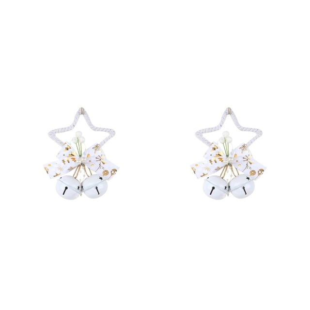 Colgante de Navidad Injueey estrella campana bayas decoración colgante de pared vacaciones Blanco 2Conjunto