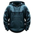 thumbnail image 3 of guisaled Cargo Hoodies for Men Half Zip Up Tactical Pullover Tops Long Sleeve Drawstring Military Warm Hooded Outdoor Adventure Jacket Coats Christmas, 3 of 4