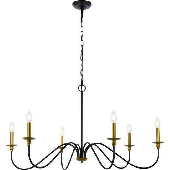 ROHAN Chandelier Transitional 6-Light Matte Black Brass Iron Bronze Adjustable