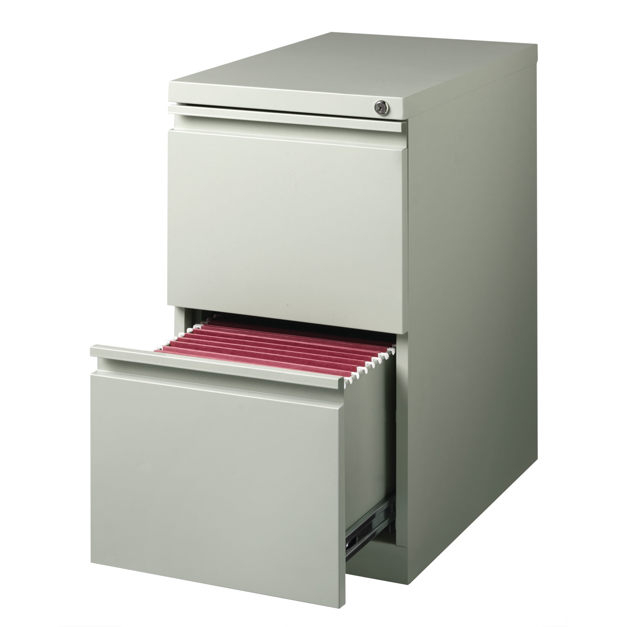 Hirsh 23" Deep Mobile Pedestal File Cabinet 2 Drawer File-File, Letter Width, Gray