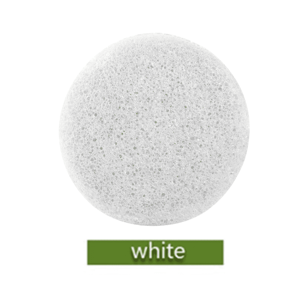 Face Cleaning Sponge Round Face Cleaning Pad Portable Exfoliating Facial Washing Cleanser, White