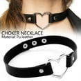 thumbnail image 2 of PU Leather Choker Necklace Adjustable HeartChain Neck US Collar PunkJewelry K0V5, 2 of 11