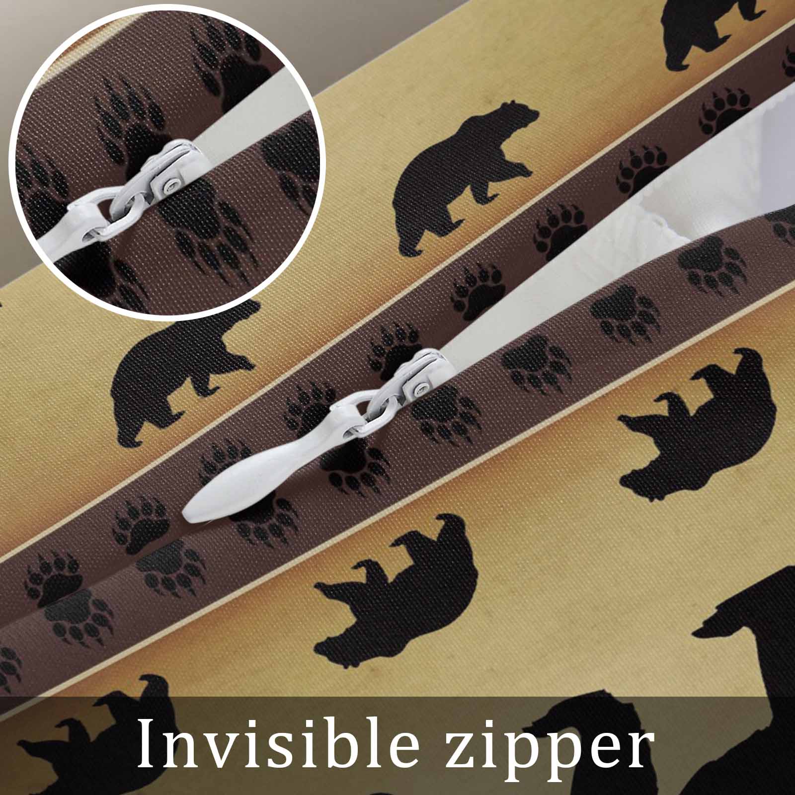 Black Bear Throw Pillow Cover 24 x 36 Inch Decorative Pillow Cover Vintage Animals Farmhouse Pine Brown Forest Lumbar Pillowcase Seasonal Rectangle Cushion Case for Couch Sofa Bed Living Room