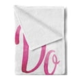 thumbnail image 2 of Positive Energy Soft Flannel Fleece Throw Blanket, Ink Written Cursive Style You Can Do Anything Words, Cozy Plush for Indoor and Outdoor Use, 60" x 80", Sky Blue Pink, by Ambesonne, 2 of 5