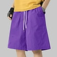 thumbnail image 2 of Havenre Men's Casual Shorts Big and Tall Elastic Waist Drawstring Lightweight Outdoor Summer Beach Work Shorts with Pockets Hiking Shorts Purple XXL, 2 of 6