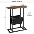 thumbnail image 5 of 2PCS Narrow End Table, Slim Vintage Side Table with Storage Holder, Rectangular Nightstand, for Small Spaces, Couch, Living Room, Bedroom, and Office, 5 of 7