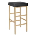 thumbnail image 2 of OSP Home Furnishings Backless Stool with Gold Frame, 30-Inch, Black, 2 of 5