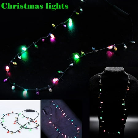 

1 Pcs Mini Flashing Light-up Blinking Christmas Lights Costume Necklace 8 LED Bulbs