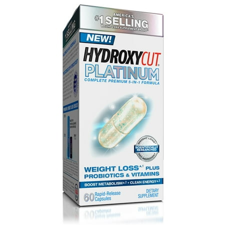Hydroxycut Platinum Metabolism Booster with Probiotics & Vitamins Weight Loss Pills, Capsules, 60