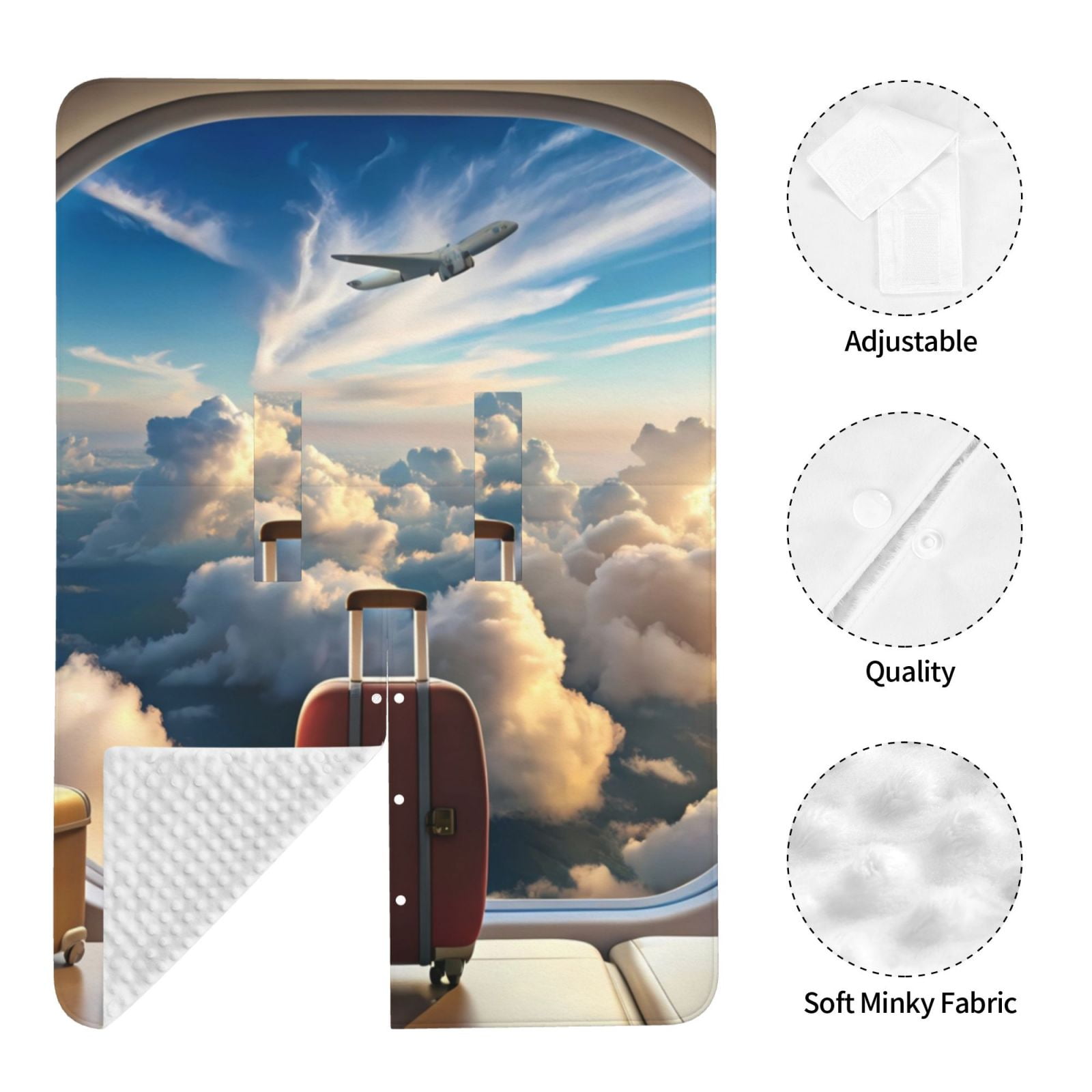 Car Seat Cover Baby - Sunset Airplane Travel View Breathable Infant Car Seat Cover for Baby Carseat, Lightweight Comfort Baby Essentials Must Haves Newborn Stuff for Girl Boy