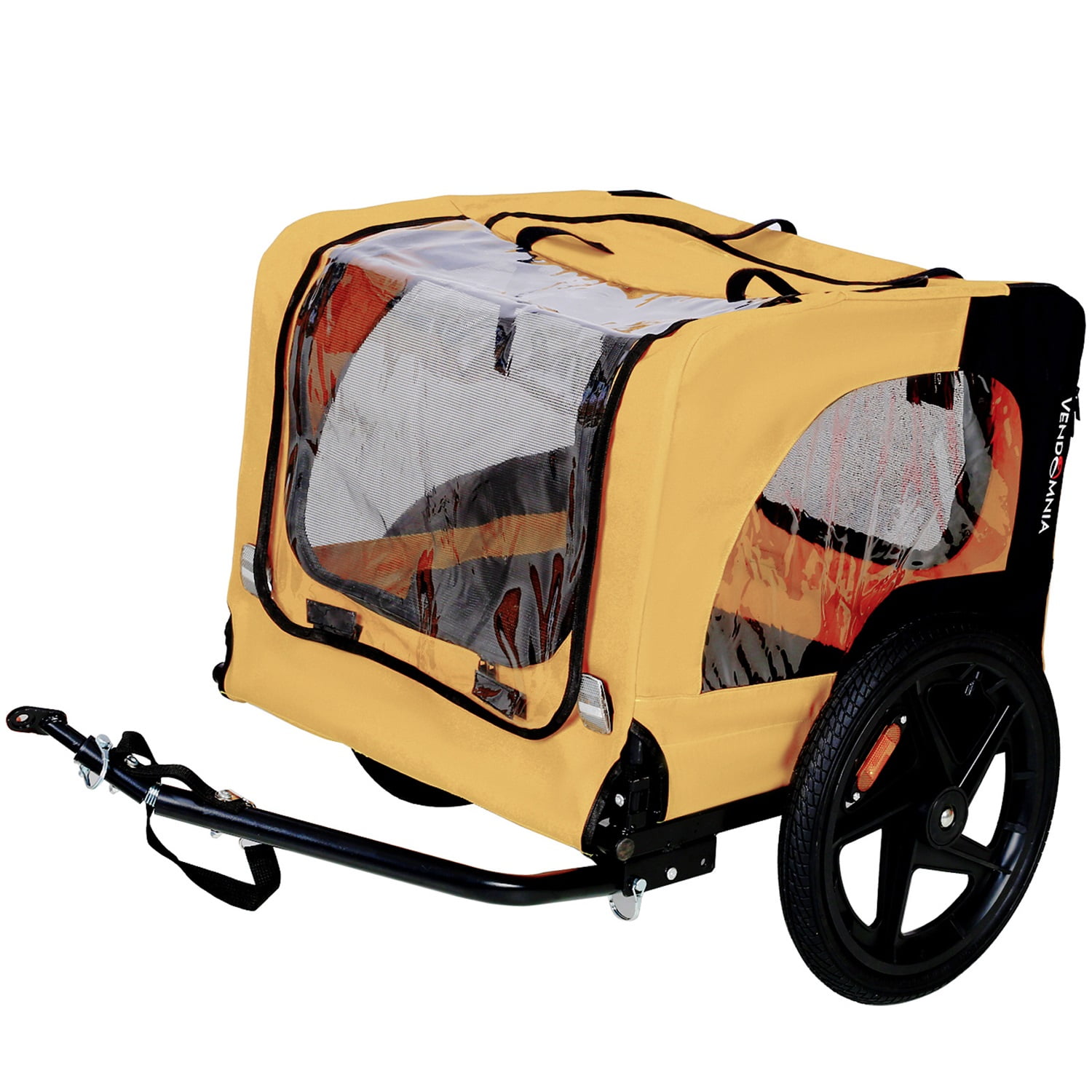 Pefilos 16" Dog Bike Trailer, Pet Stroller Bicycle Carrier w/Hitch, Suspension, Visibility Flag, Air Wheel Pet Bike Trailer for Dogs 66lb Weight Capacity, Yellow Pefilos 16" Dog Bike Trailer, Pet Stroller Bicycle Carrier w/Hitch, Suspension, Visibility Flag, Air Wheel Pet Bike Trailer for Dogs 66lb Weight Capacity, Yellow