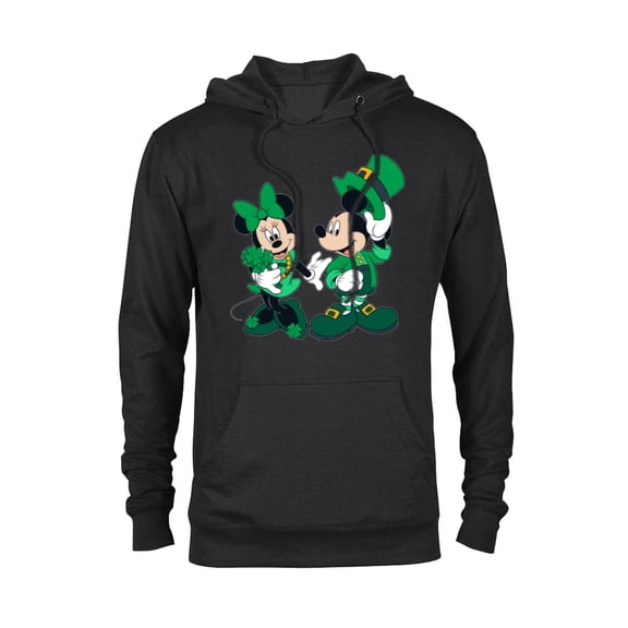 Disney Green Leprechaun Mickey & Minnie St. Patrick's Day - Pullover Hoodie for Adults - Customized-Black