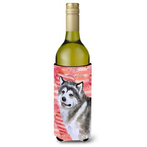 Alaskan Malamute Love Wine Bottle Beverge Insulator Hugger