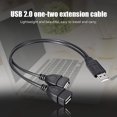 thumbnail image 2 of USB Splitter Y Cable 1.15ft (2-Pack) USB 2.0  1 Male to 2 Female Extension Cord Converter, 2 of 3