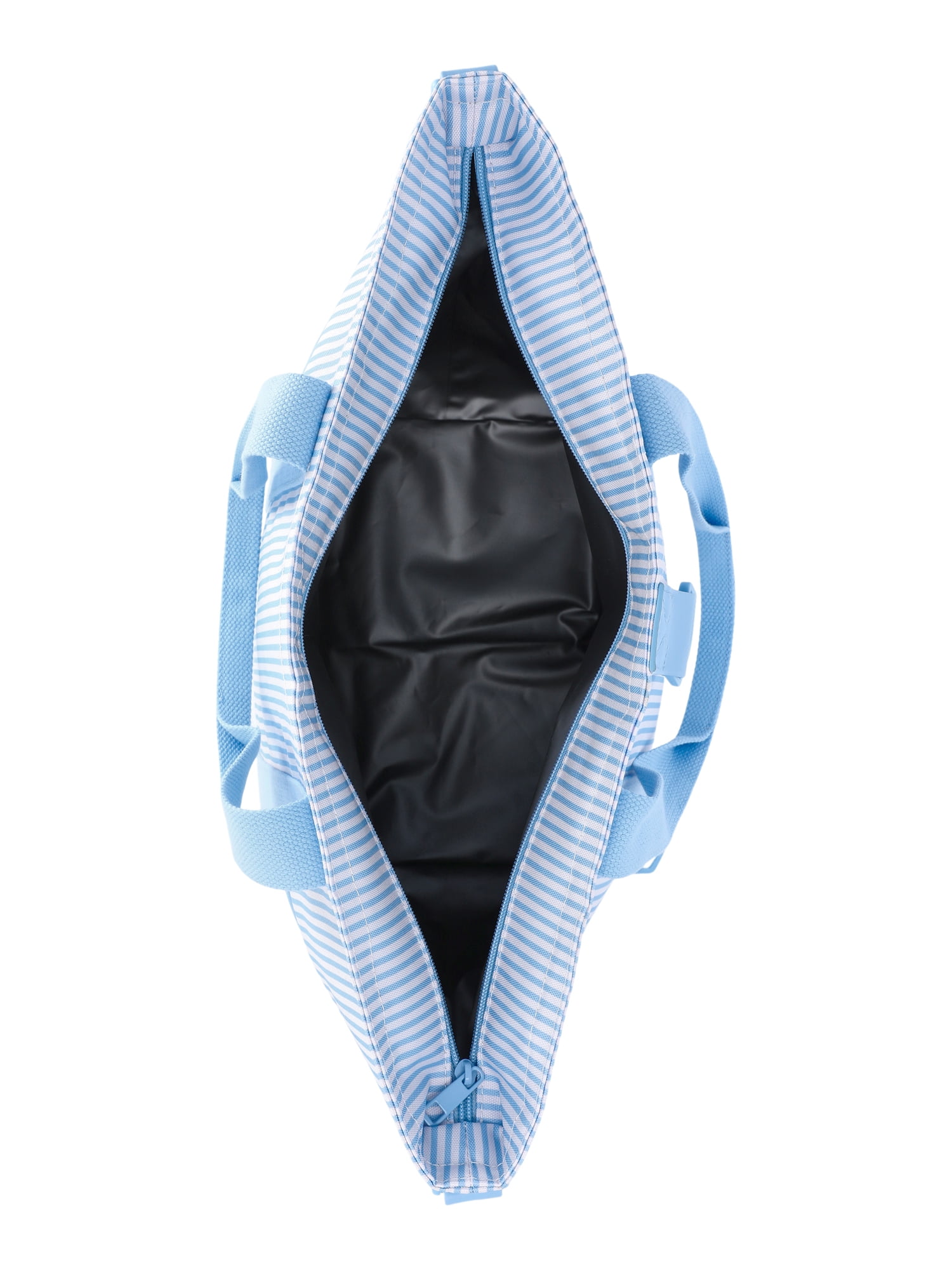No Boundaries Women's Beach Insulated Tote Bag, Sky Pin Stripe