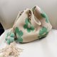 thumbnail image 1 of MTBLYS Bolso tote de ganchillo hecho a mano con flores | Bolso bandolera de punto de malla para mujer | Bolso de playa de verano estilo boho | Bolso pequeño tejido con borla, 1 of 9