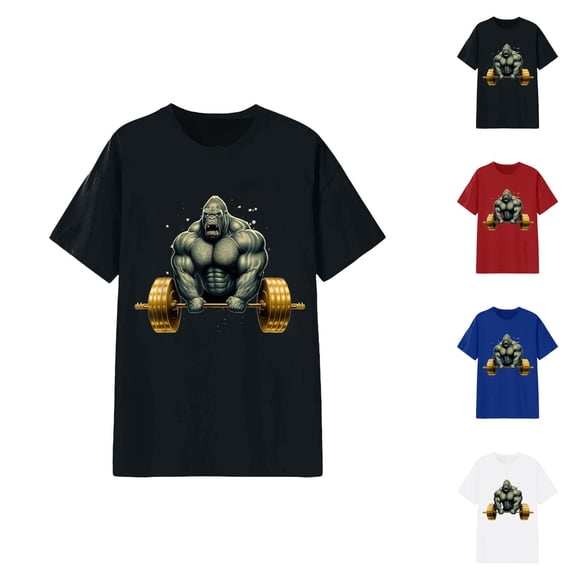 Gorilla Beast Gym Workout Lifting Weights Bodybuilding Womens Tshirt 2026 Summer Casual Short Sleeve Crewneck Graphic Tees