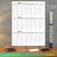 thumbnail image 3 of Large 36"x48" Quarterly White Board Calendar Dry Erase Calendar for Wall 3 Month Big Dry Erase Wall Calendar  Monthly Dry Erase Board Planner Includes 6 Markers Eraser Push Pins & Mounting Tape, 3 of 10