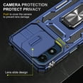 thumbnail image 2 of Rugged Case for Motorola Moto G Play 4G 2024, Sliding Lens Camera Cover Protection Ring Stand Compatible with Magnetic Car Mount Military Grade Shockproof Hybrid Case for Moto G Play 4G 2024, Navyblue, 2 of 7