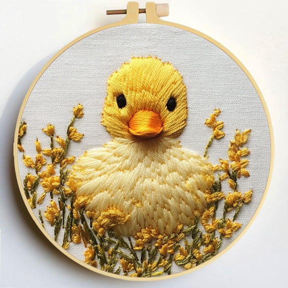 Punch Needle Kits A Cute Duck Embroidery Starter Set with Hoop Easy for Beginners DIY Stress Relief Handmade Craft Hobby and Home Decor 20x20cm-6