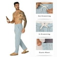 thumbnail image 4 of FEDTOSING Mens Casual Pants Summer Elastic Waist Pleated Drawstring Beach Pants for Men with Pockets, Sizes 30-38, 4 of 6