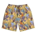 thumbnail image 3 of Uemuo Cycling Elephant On Bicycle In Park Pattern Men's Swim Trunks Hawaiian Beach Bathing Suit Swimsuits Beach Quick-Dry Shorts with Pockets-3X-Large, 3 of 9