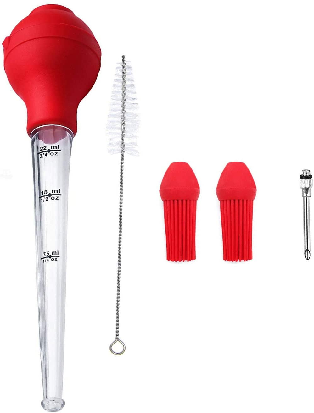 Pork,Fish Beef Perfect for Basting and Marinating Turkey Meat Marinade Injector Needle with Cleaning Brush A Turkey Baster Barbecue Basting Brush