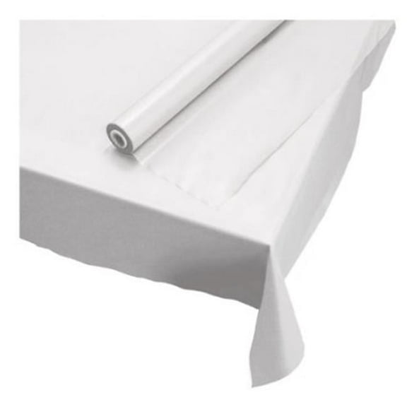 HF  Plastic Roll Tablecover - White - 40 in. x 100 ft.