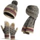 thumbnail image 1 of Conjunto de gorro, bufanda y guantes de invierno para mujer, gorro de punto cálido, bufanda larga, guantes para pantalla táctil, gorras de calavera y bufandas para el cuello., 1 of 1