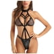 thumbnail image 1 of Bikini de una pieza con cremallera de cuero de imitación Fridja sexy para mujer, 1 of 6