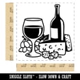 thumbnail image 2 of Wine and Cheese Self-Inking Rubber Stamp Ink Stamper - Blue Ink - Large 1-1/2 Inch, 2 of 7