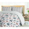 thumbnail image 5 of Ambesonne Farm Animal Duvet Cover Sets, Cartoon Pigs Art, 2-King, Blue Grey Blush, 5 of 7