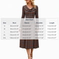 thumbnail image 3 of GUACER Plaid Fall Midi Dresses for Women High Waist Crewneck Long Sleeve A-Line Swing Dress for Work Casual, 3 of 6