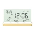 thumbnail image 2 of COFEST Multi-Function Digital LCD Weather Clock with Large Screen, Indoor Thermometer, Humidity Meter, Alarm Clock, Weekly Calendar & Weather Forecasts Gold, 2 of 8