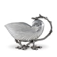 thumbnail image 3 of Mollusk Sea Shell Sauce Shaped Serving Bowl Polished Aluminum 10 Inches, 3 of 5