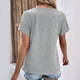 thumbnail image 4 of tops de verano para mujer color sólido para mujer con cuello en v manga corta cómodo tops para mujer camisetas de gran tamaño gris / l, 4 of 6