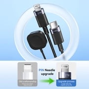Q 3-in-1 Retractable Charging Cable 100W USB-C Fast Charger for iPhone 16 15 14 13, iPad, iWatch, Android, MacBook, Lightning Multi Cord