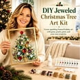 thumbnail image 3 of DIY Christmas Jewelry Tree Art Kit, Decorative Holiday Craft Set, Handmade Tree Ornament Project for Adults Beginners, Tabletop Shelf Desk and Home Christmas Decor, 3 of 5