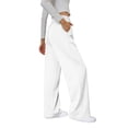 thumbnail image 4 of UDAUDU Womens Wide Leg Sweat Pants 2026 Spring Summer High Waisted Baggy Sweatpants Casual Drawstring Workout Pants with Pockets White 2XL, 4 of 5