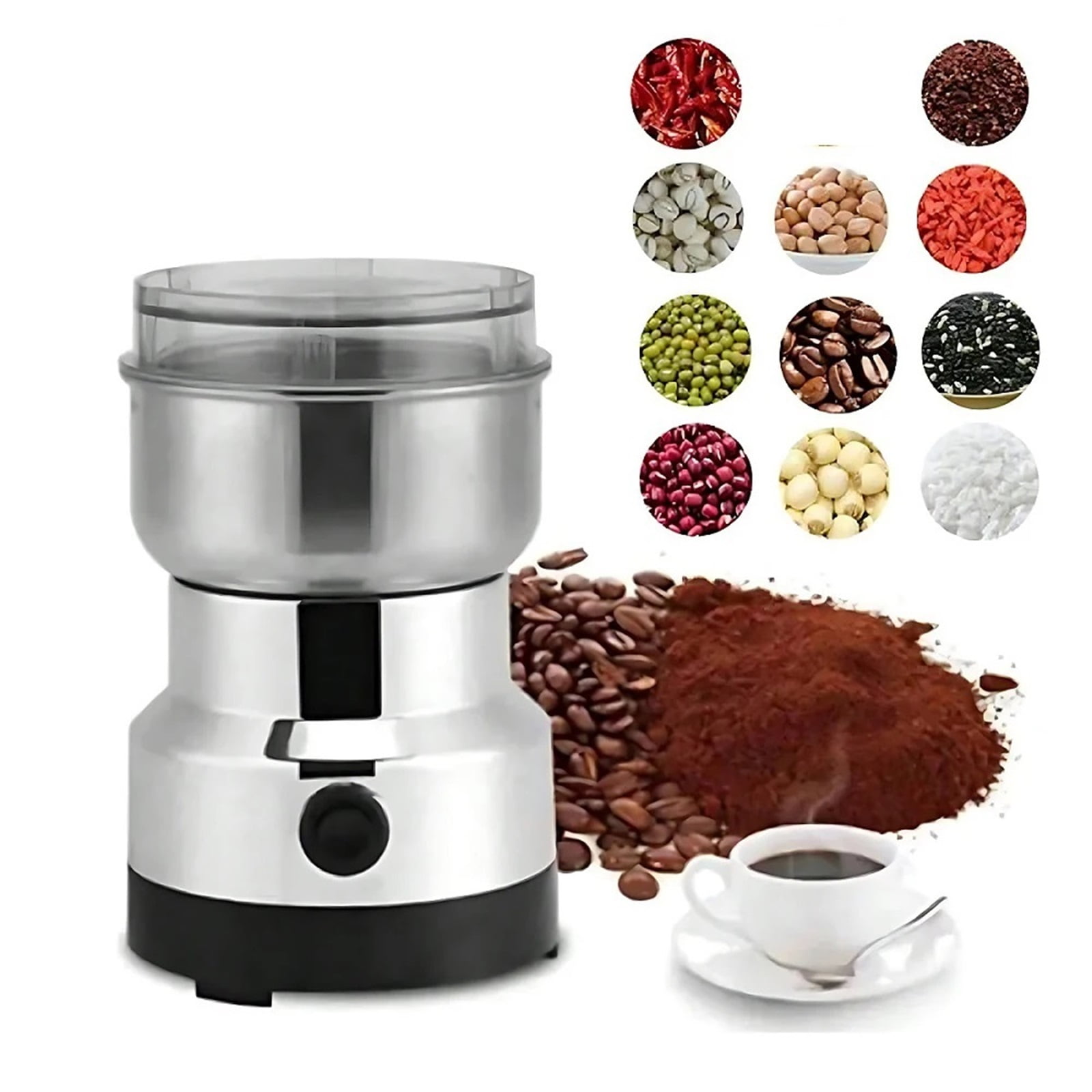 Multipurpose Electric Coffee Bean Grinding Tool Stainless Steel Milling Machine For Seeds Spices Herbs Nuts Coffee Grinder ,Friendly Design
