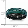 thumbnail image 5 of Edward Mirell Black Ti Domed Anodized Teal 6mm Band, 5 of 6