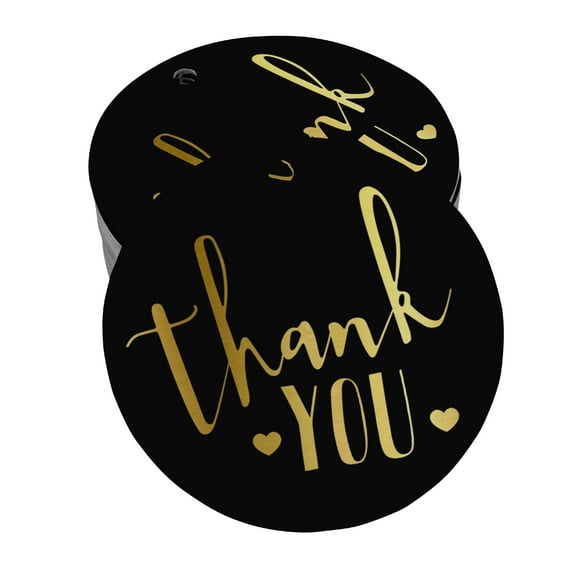 Inkdotpot Gold Foil Paper Hang Tags Thank You Bridal Shower-Baby Shower-Retirement-Wedding-Birthday Favor Tags 50 Pieces