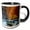 Black/White, variant on 3drose, Usa, Utah, Zion Np. Autumn Inside the Narrows of the Virgin River., 11oz Two-tone Black Mug