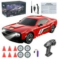 thumbnail image 2 of Car 1/20 Remote Control Drift Car 2.4GHz Fully Proportional Remote Control Car 4WD Race Drifting Cars Toy With Cool Lights Drift Tires, Racing Tires Replaceable-Red, 2 Battery, 2 of 6