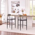 thumbnail image 6 of CQSXDA Modern Upholstered Bar Stool Set of 2 with Gold-Accented Armrests and Metal Frame 23 Inch Seat Height for Kitchen Use, Grey, 6 of 10
