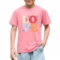 thumbnail image 2 of Valentine's Day T-Shirt for Girls Cute Love Graphic Kids Short Sleeve Cotton Tee Soft Casual Top Pink for Girls 4-10 Years,Size 9 T, 2 of 9